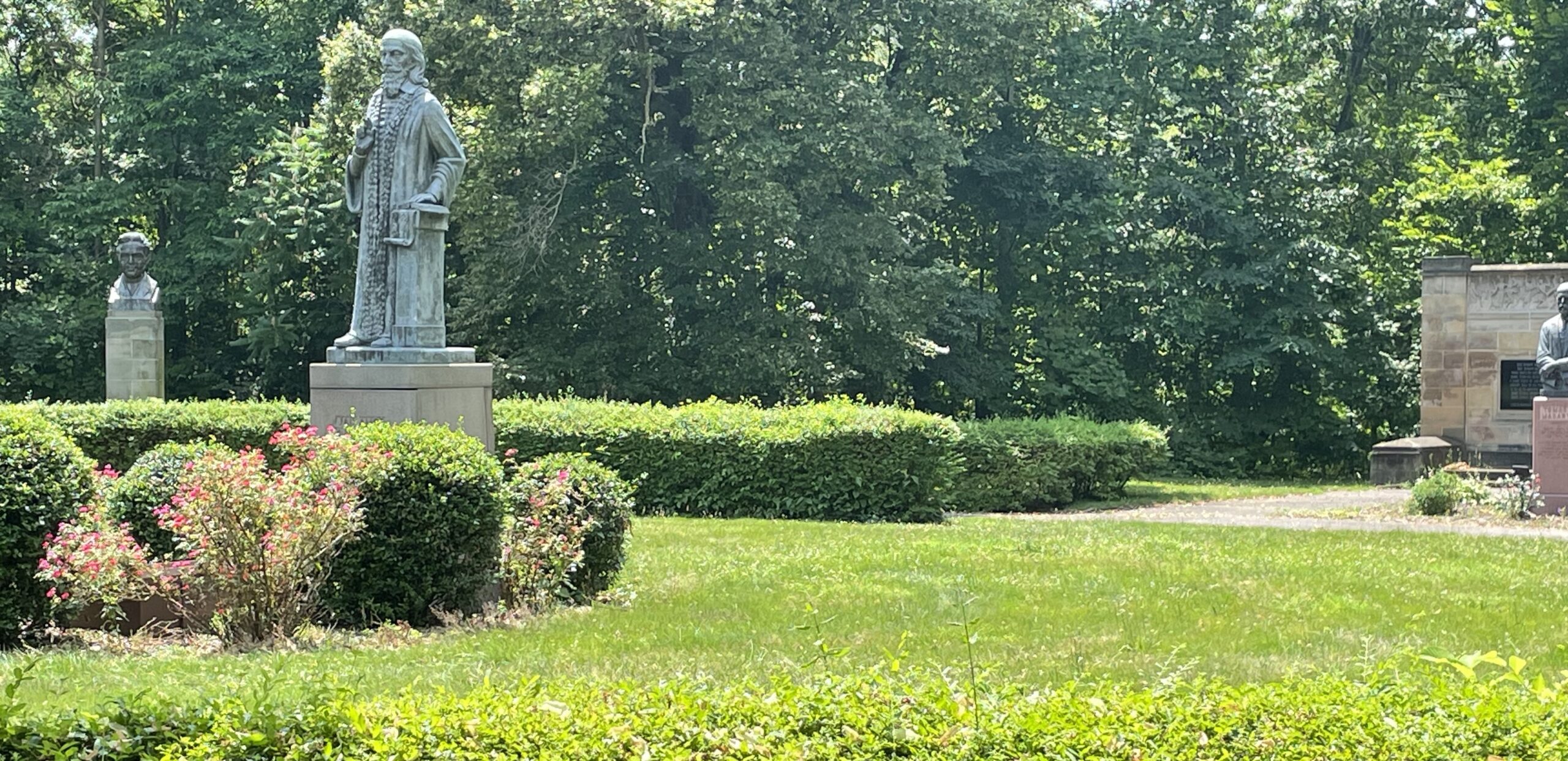 At the Czech Cultural Garden’s center is a statue of Bishop Jan Amos Komensky, a 17th Century reformer known as the father of modern education. Among the ideas he promoted were early childhood education and education for women, both radical ideas in the 1600s.